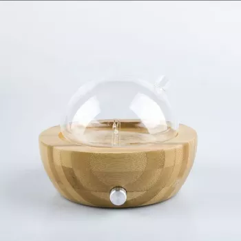 Dyfuzor szklany z bambusową podstawą Kula