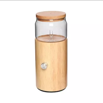 Dyfuzor szklany z drewniana podstawą Walec