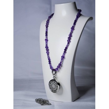 naszyjnik zapachowy z ametystem i cyrkonią