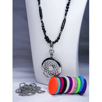 naszyjnik zapachowy z onyksem i turmalinem