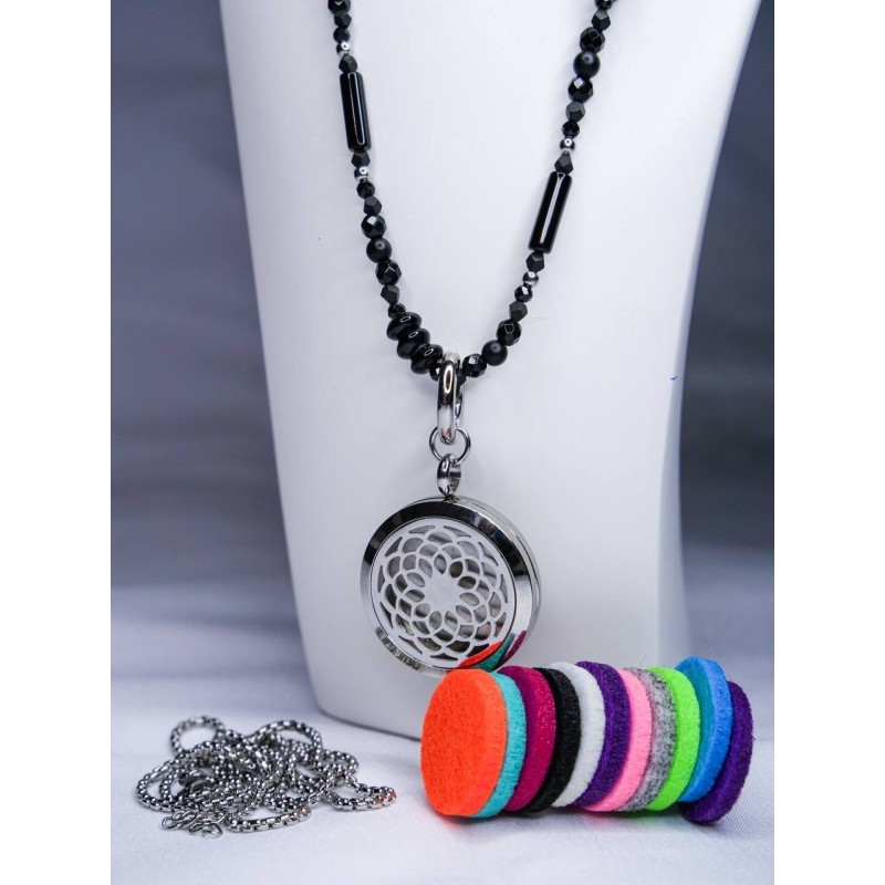 naszyjnik zapachowy z onyksem i turmalinem