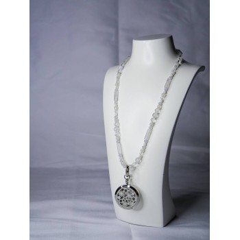 naszyjnik zapachowy z kryształem górskim i kamieniem księżycowym