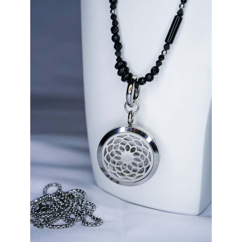 naszyjnik zapachowy z onyksem i turmalinem